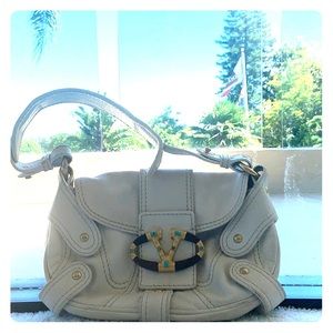 Valentino White bag with turquoise and wood